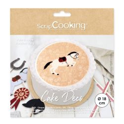décoration de gâteau pâte à sucre motif cheval