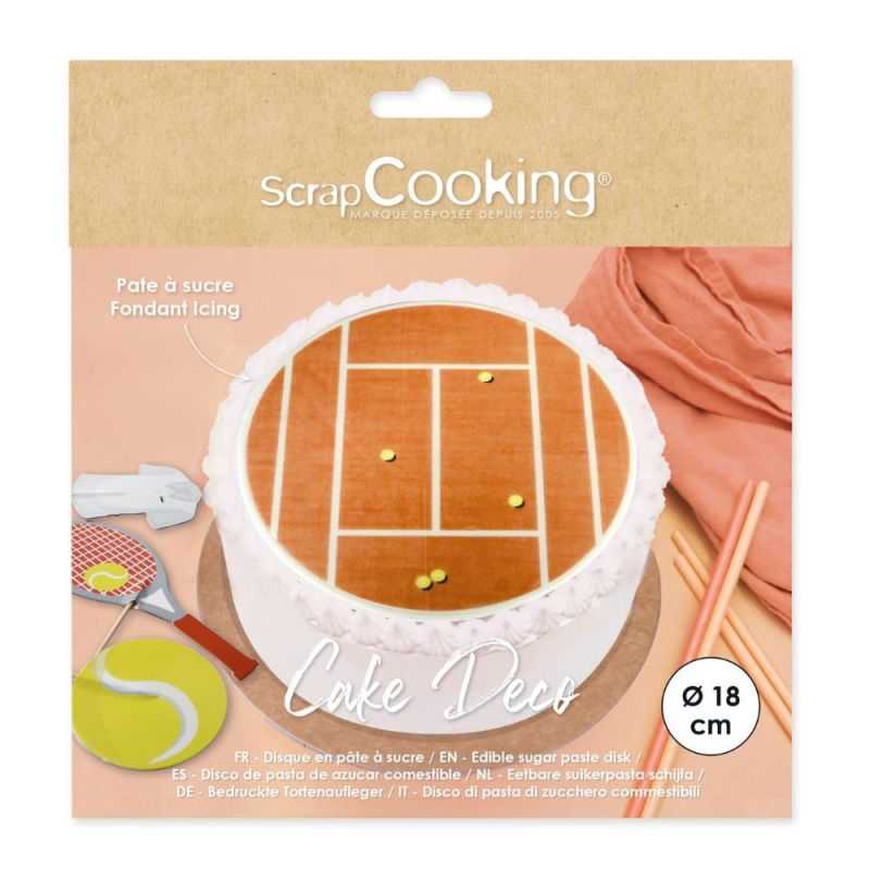 décoration en sucre pour gâteau motif terrain de tennis