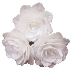 Trois roses blanches en Azyme Décoration gâteaux