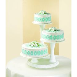 Présentoir à pâtisserie avec un socle et 3 niveaux de diamètres différents