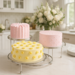 Présentoir à cakes ronds 3 étages
