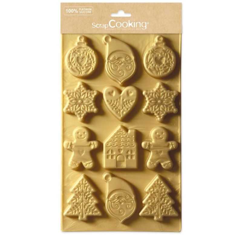 Moule silicone empreintes biscuits de Noël
