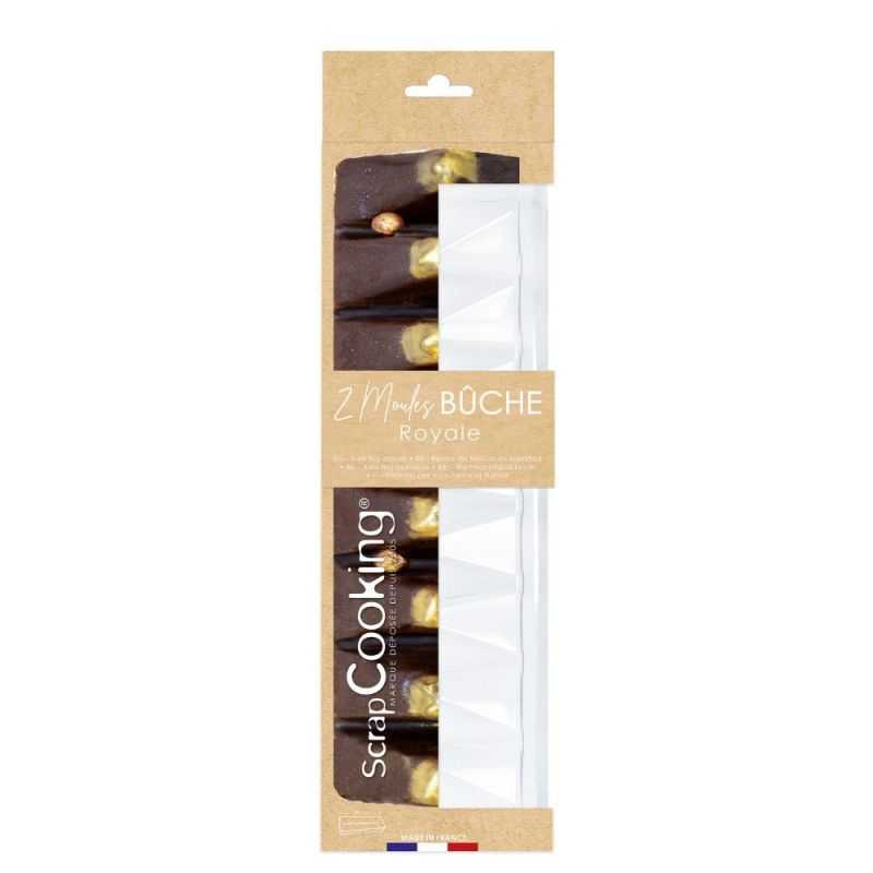 ensemble de 2 moules à bûche en plastique rigide PET