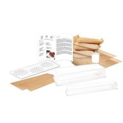 Ensemble moule bûche + décorations + recette velours Noël