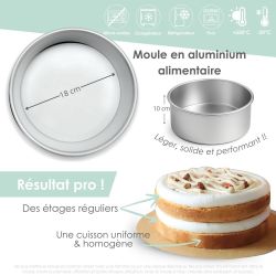 Moule à gâteau aluminium haut - Ø18cm
