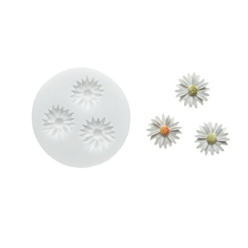 Moule silicone 3 marguerites ht 24 mm