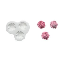Moule silicone 3 roses ht 23 mm