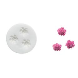 Moule silicone 3 roses ht 15 mm