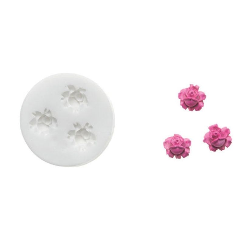 Moule silicone 3 roses ht 15 mm