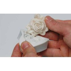 Moule silicone 3 roses et feuilles ht 42 mm