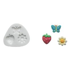 Moule silicone papillon et fleurs