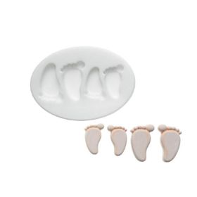 Moule silicone empreinte pieds de bébé