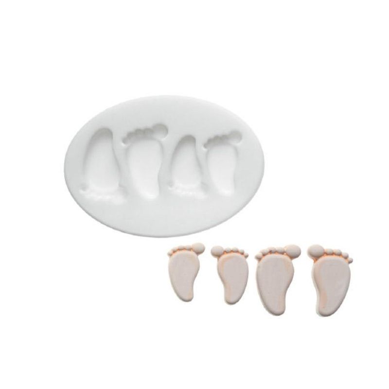 Moule silicone empreinte pieds de bébé