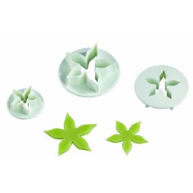 3 Emporte-pièces plastiques fleurs 5 pétales
