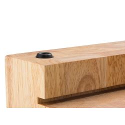 Planche à découper bois avec tiroir en acier 39 cm