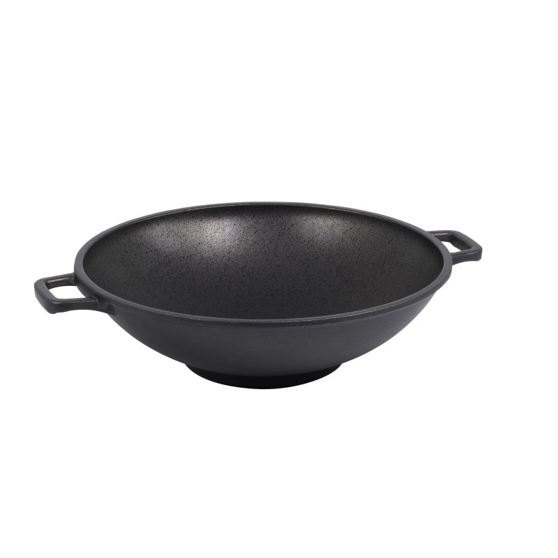 Wok revêtement antiadhésif en fonte – 32 cm de diamètre - Wok