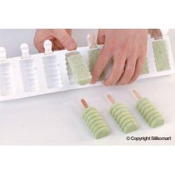 Moule à glace silicone 16 mini Chic avec bâtonnets SilikoMart