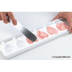 Moule à glace silicone 12 mini cœurs