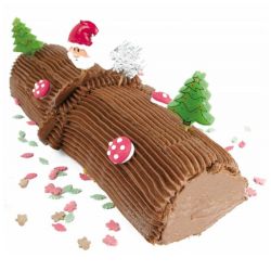 Décoration d'une bûche avec douille XXL