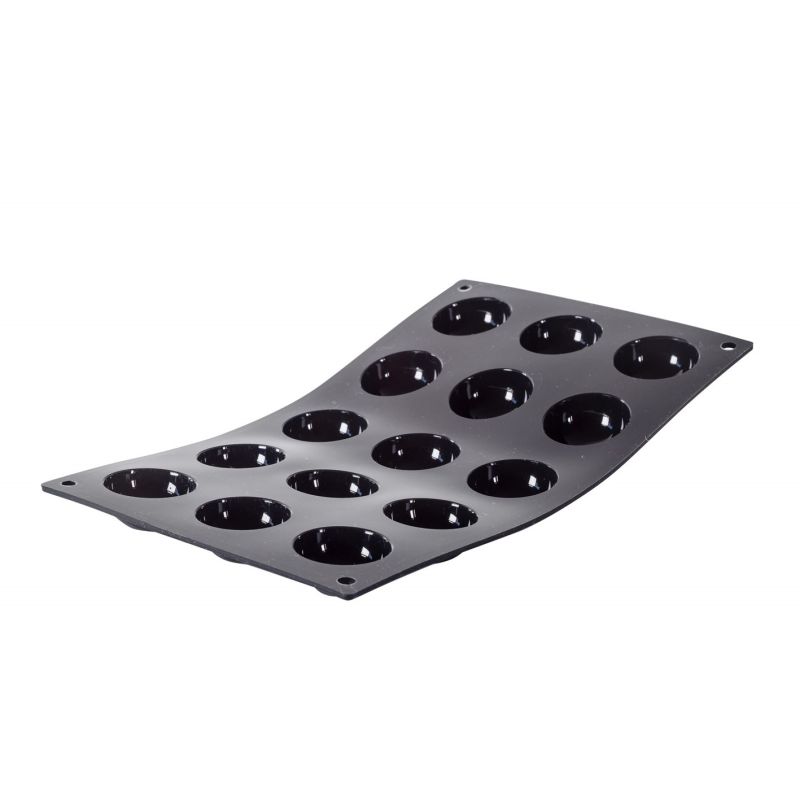 ﻿﻿Plaque moules demi-sphères MOUL FLEX PRO, silicone, silicone, MOULFLEX,  plaque gastro gn 1/1 - 18 empreintes - De Buyer