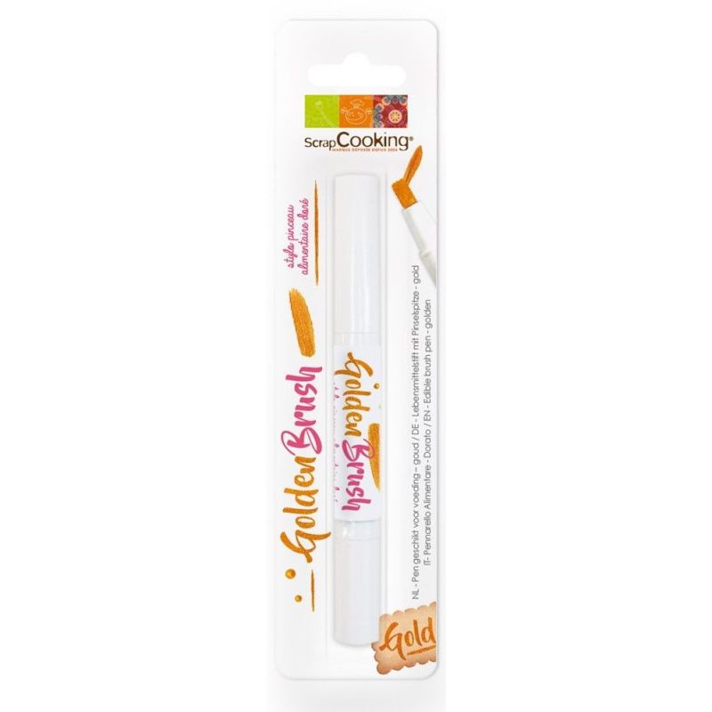 Stylo pinceau alimentaire 2ml Doré