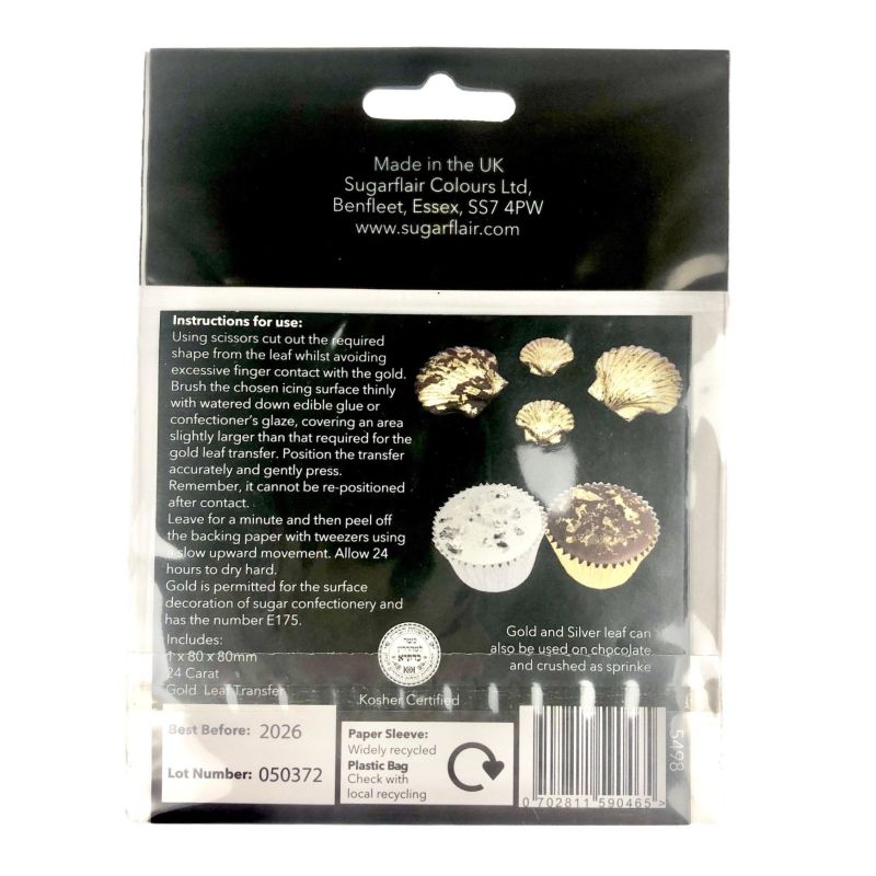 Feuilles D'or Alimentaires Décoratives - Lot De 4 Pots - Pour Décorer Gâteaux, Desserts, Chocolats, Cocktails, Ongles - 10