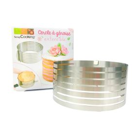 Cercle en inox extensible 16 à 20 cm