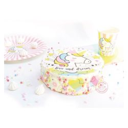 Disque personnalisé Licorne 20 cm VERITABLE PÂTE A SUCRE, ARTISAN