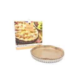 Moule à tarte cannelé fond amovible et feuille de cuisson Ø28