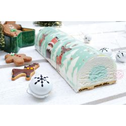 Décorez votre bûche glacée avec le rouleau de pâte à sucre thème Noël