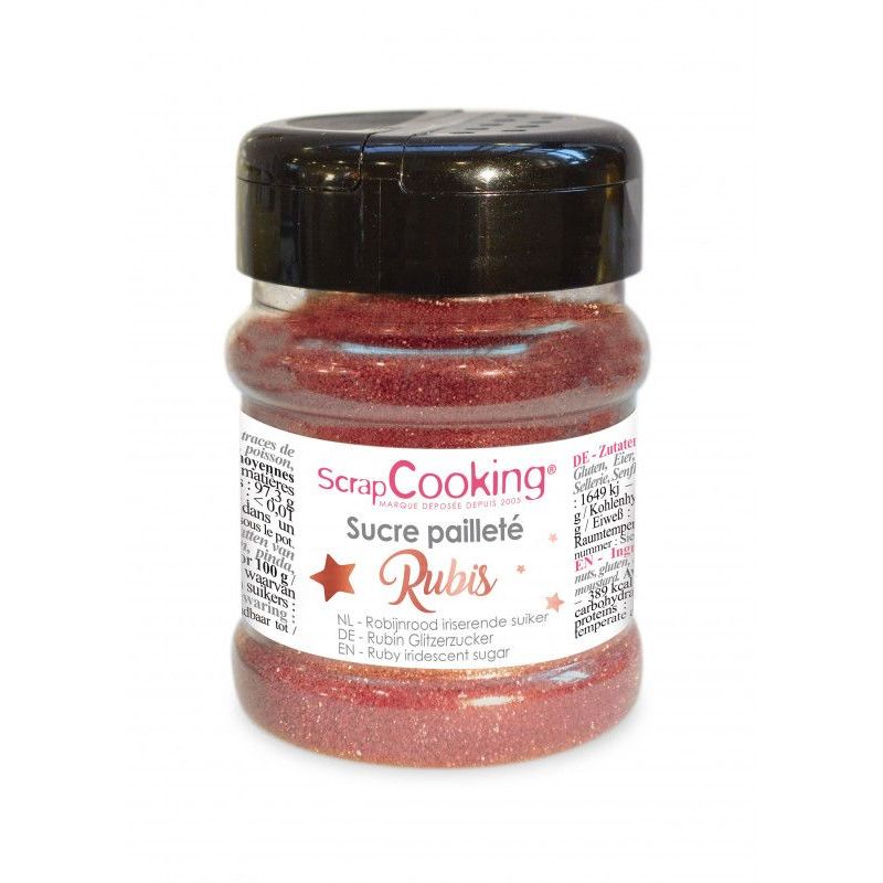 Pot de sucre pailleté « Rubis » 160g