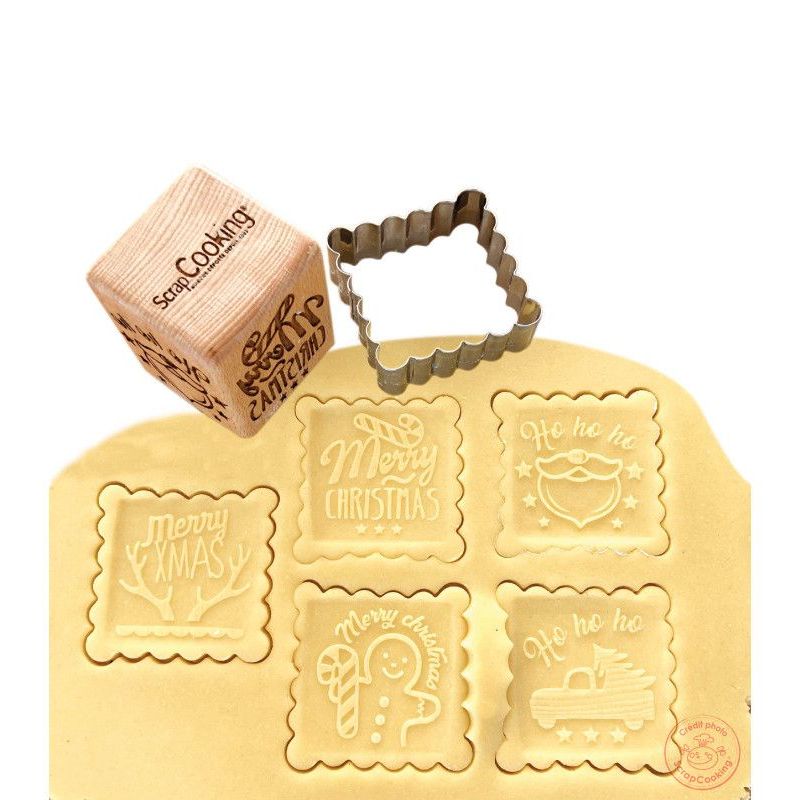 Moule à Biscuits En Bois Sculpté Père Noël 3D - Pour Pâte, Muffins, Fromage - Dimensions 10x8x2 Cm - Réutilisable, Facile à Nettoyer