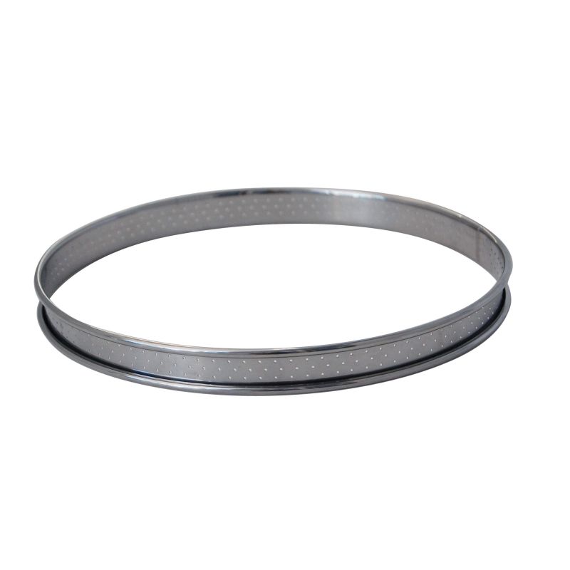 Rond perforé en inox et à bord roulé 2 cm