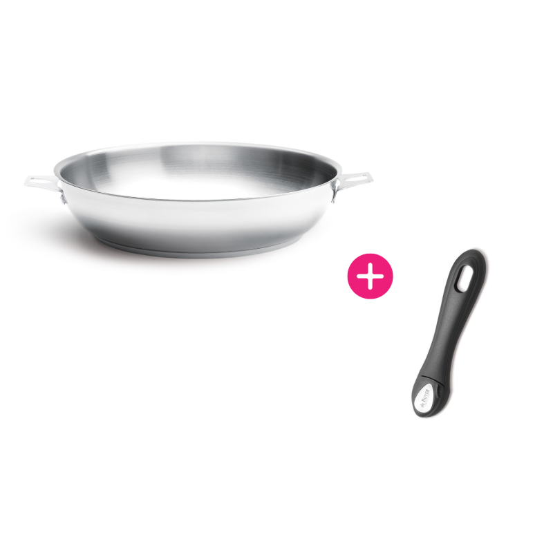 Set de cuisson avec poêle en inox Twisty et son manche amovible - Cuisson