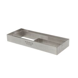 Cercle à tarte rectangle perforé en inox 3.5 cm