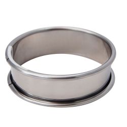 Rond à tarte en inox et bord roulé – Ht 2 cm