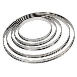 Rond à tarte en inox et bord roulé – Ht 2 cm