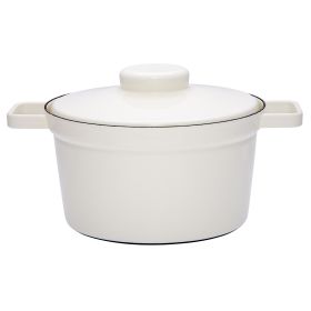 Aromapot blanc brillant 24 cm en acier émaillé Riess