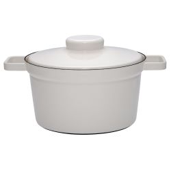 Cocotte et casserole gris clair en acier émaillé 24 cm