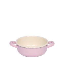Casserole avec anses rose en acier émaillé