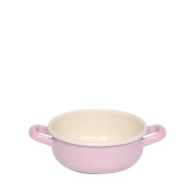 Casserole avec anses rose en acier émaillé