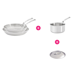 Pack 2 poêles, casserole et couvercle inox Affinity