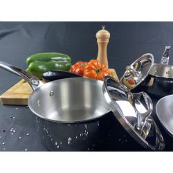 Casserole et couvercle inox de qualité professionnelle