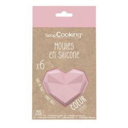 6 moules coeurs individuels en silicone