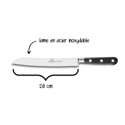 Couteau à pain lame acier inoxydable 20cm