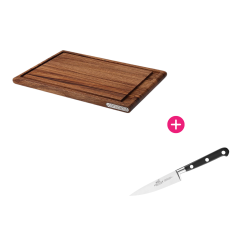 Planche à découper bois d'accacia et couteau d'office IDEAL