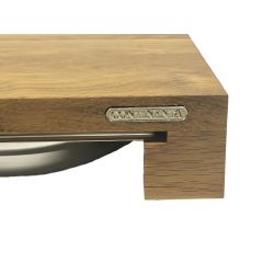 Planche en chêne naturel avec tiroir inox