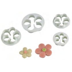 4 Emportes pièces plastique fleurs