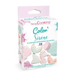 3 colorants en poudre sirène