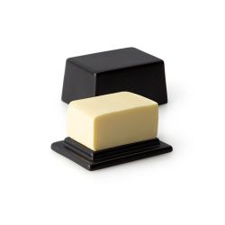 Pack plateau à fromage et beurrier en céramique noir